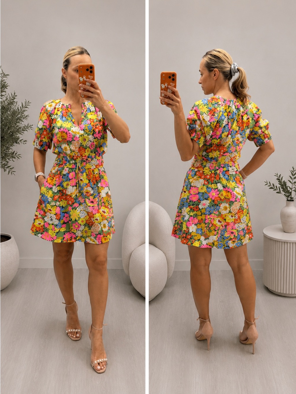 Love The Label x Liberty of London Multicolor Floral Cotton Mini Dress Size XS